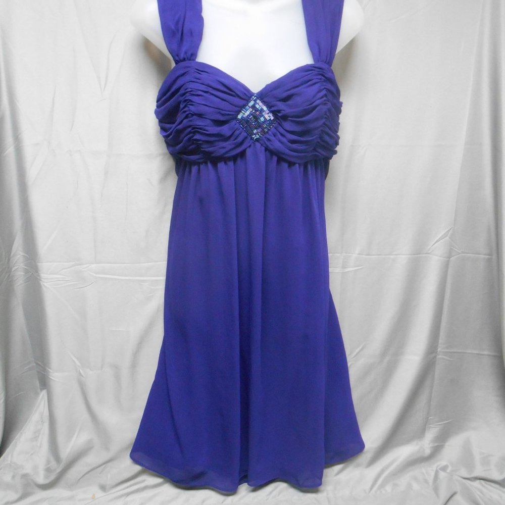 London Style Nights purple knee length dress 10 - Picture 5 of 5